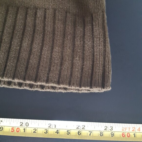 H&M L.O.G.G. SZ L Olive Green Cotton Mock Neck 1/4 Zip Men's Sweater - Picture 13 of 14